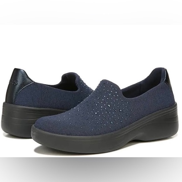 Bzees Shoes - BZees Womens Slip-on Navy Rhinestone NEW